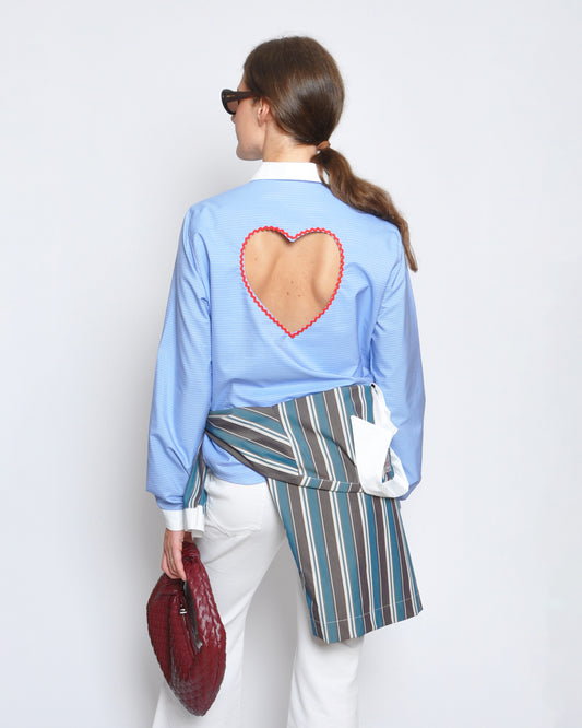 Love Shirt Light Blue Stripes