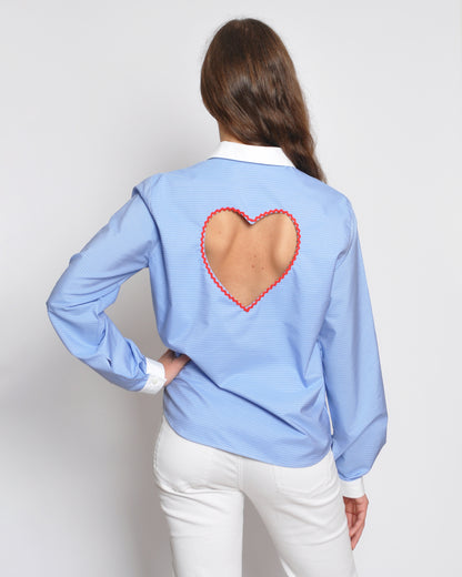 Love Shirt Light Blue Stripes
