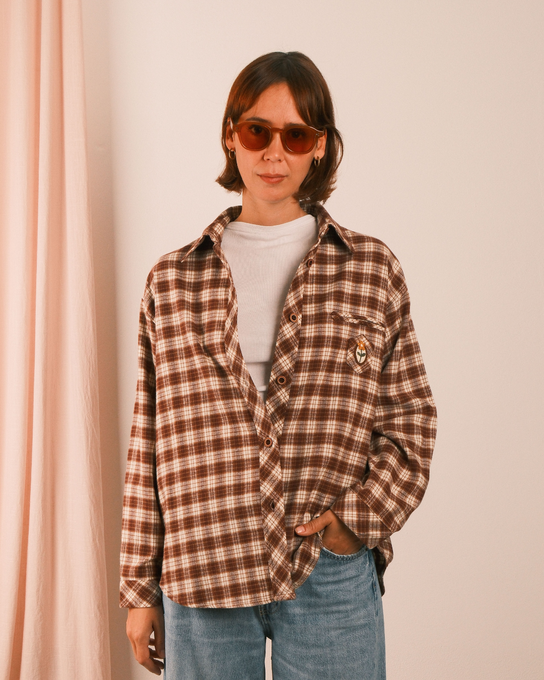 Love Shirt Checked Flower