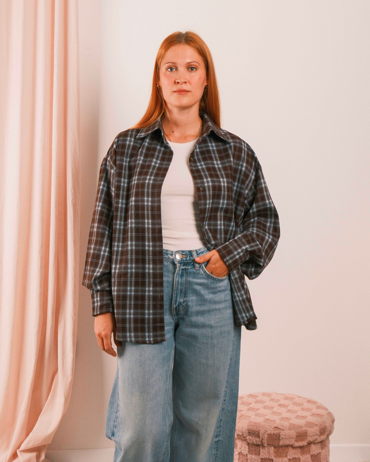 Love Shirt Checked Brown-Light Blue