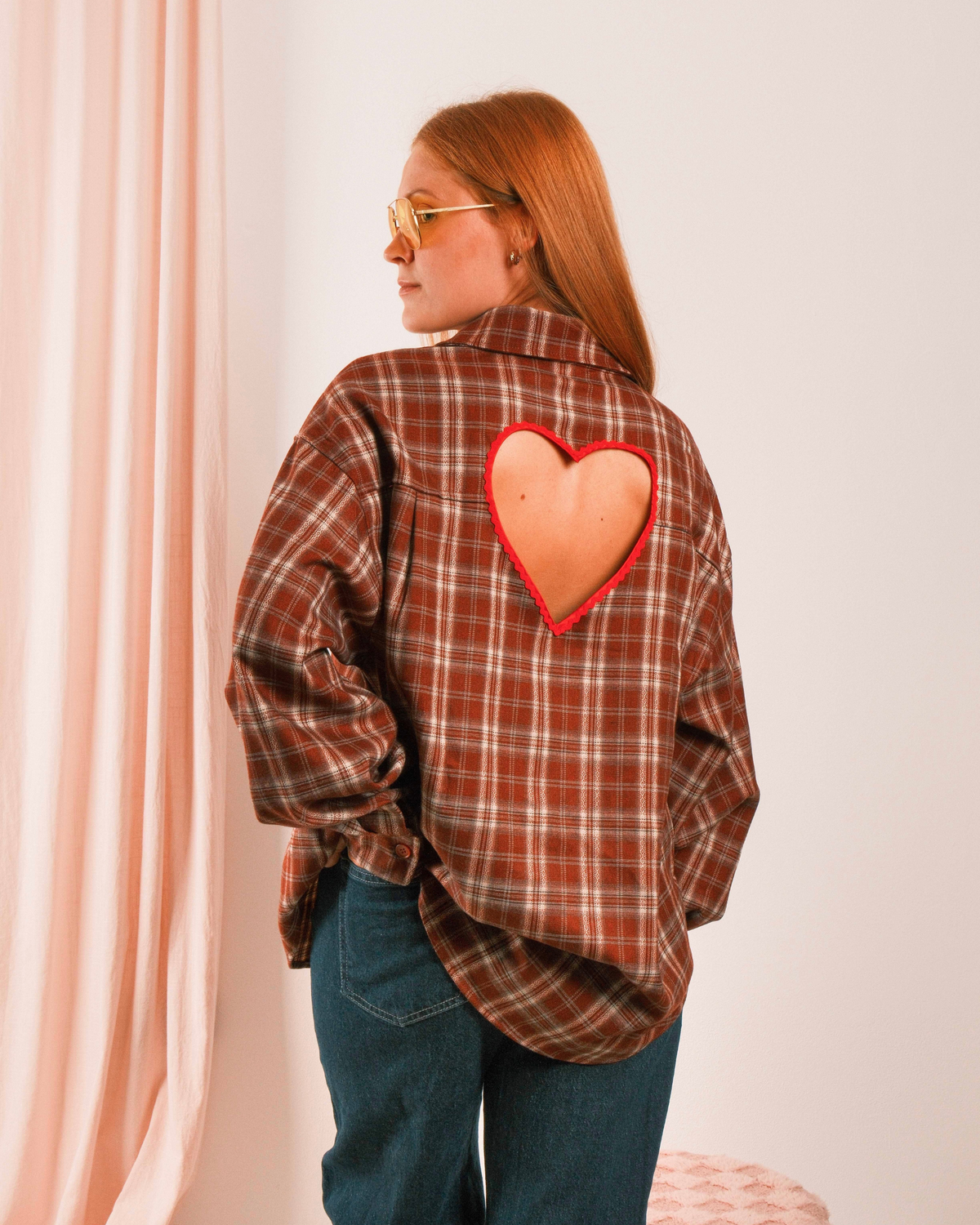 Love Shirt Checked Bordeaux-Cream