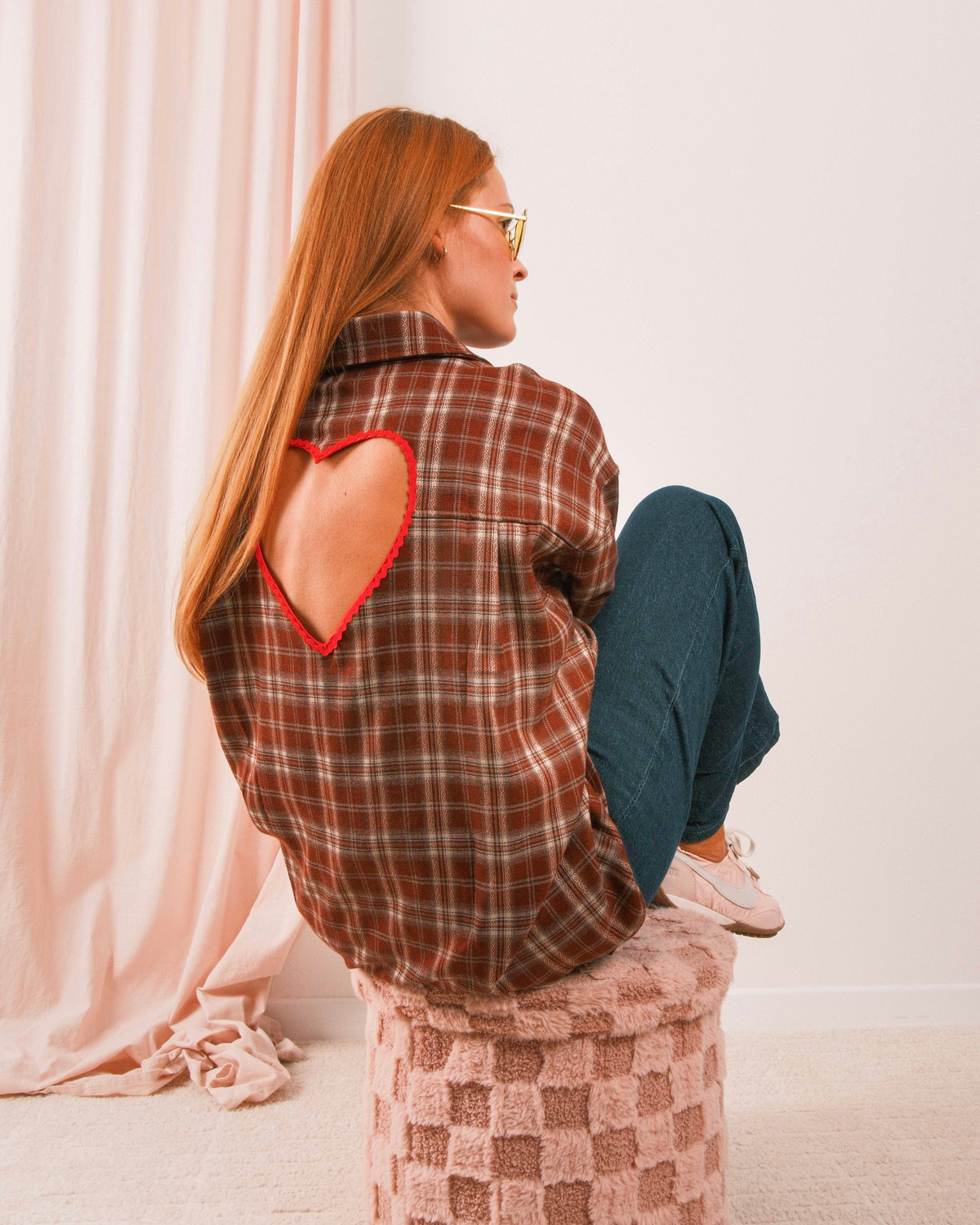 Love Shirt Checked Bordeaux-Cream