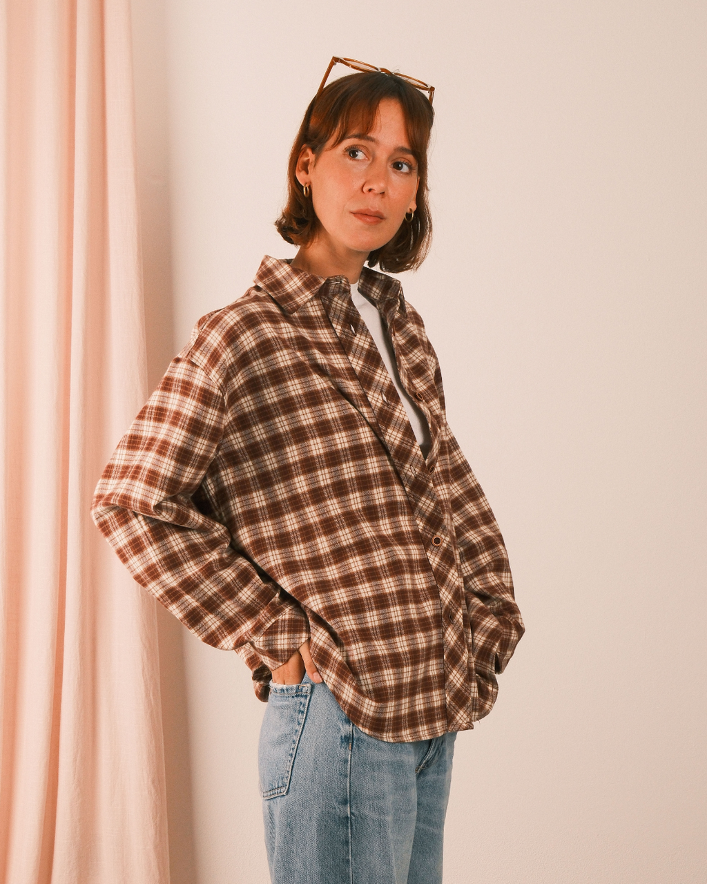Love Shirt Checked Flower