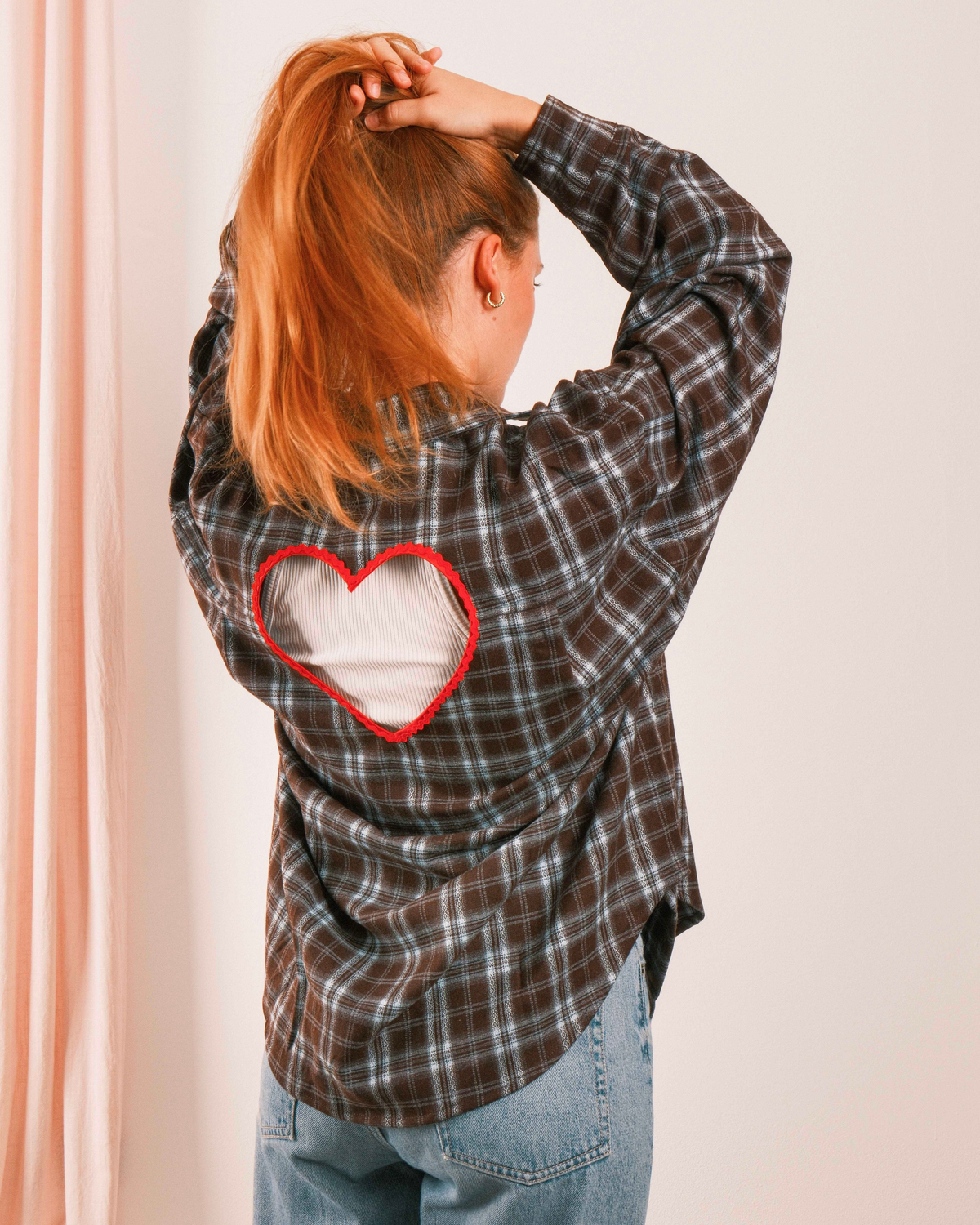 Love Shirt Checked Brown-Light Blue