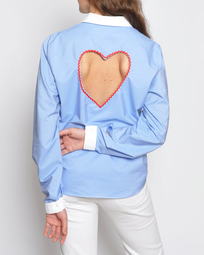 Love Shirt Light Blue Stripes