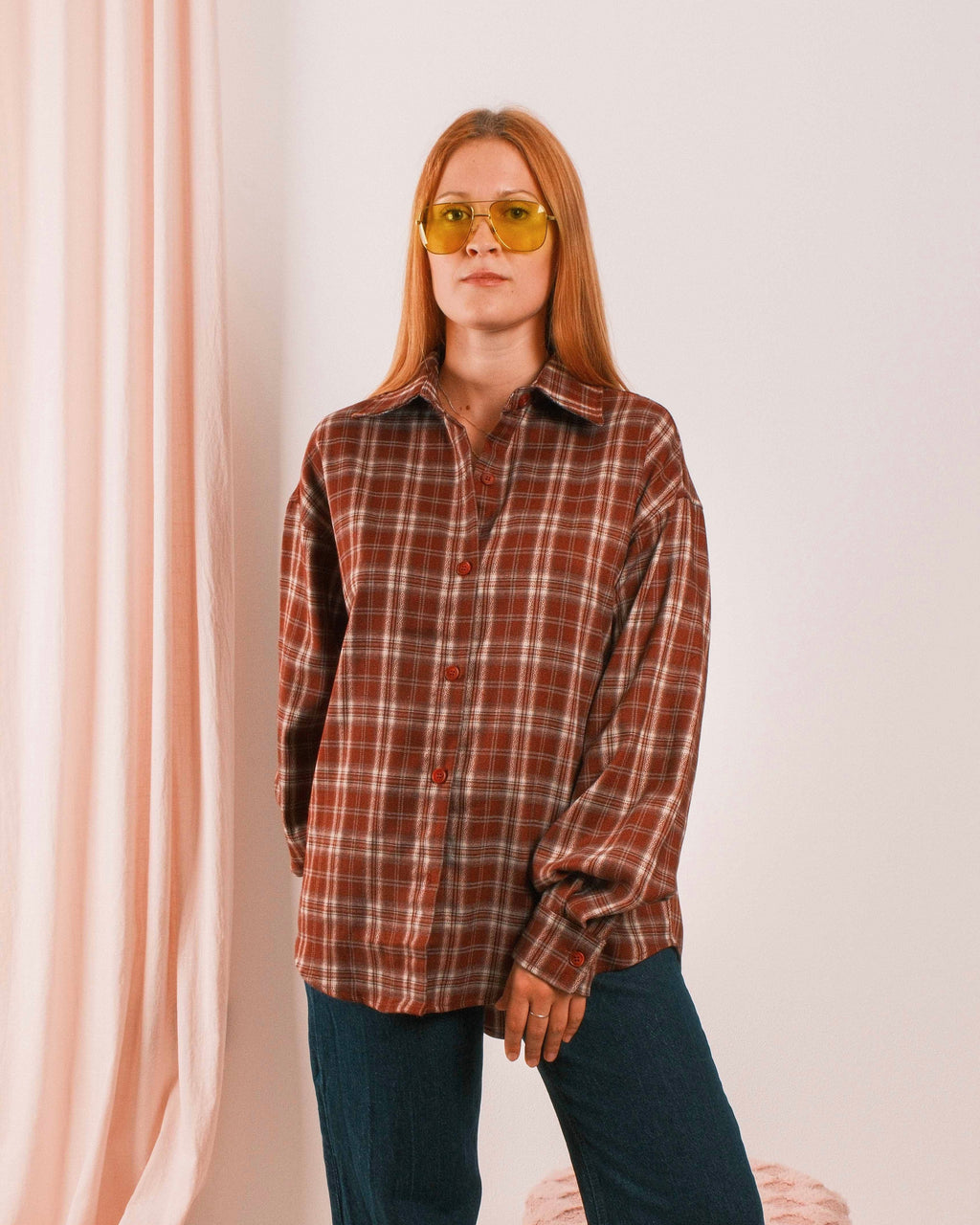Love Shirt Checked Bordeaux-Cream