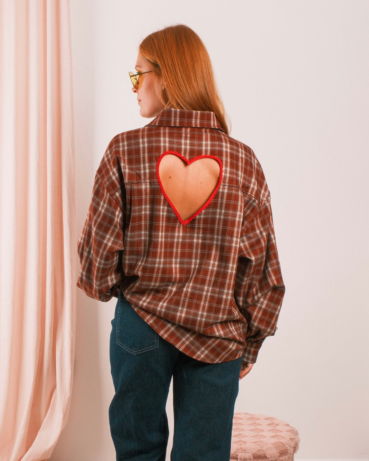 Love Shirt Checked Bordeaux-Cream
