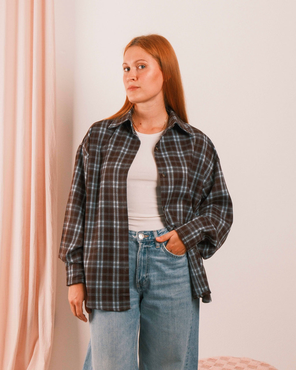 Love Shirt Checked Brown-Light Blue
