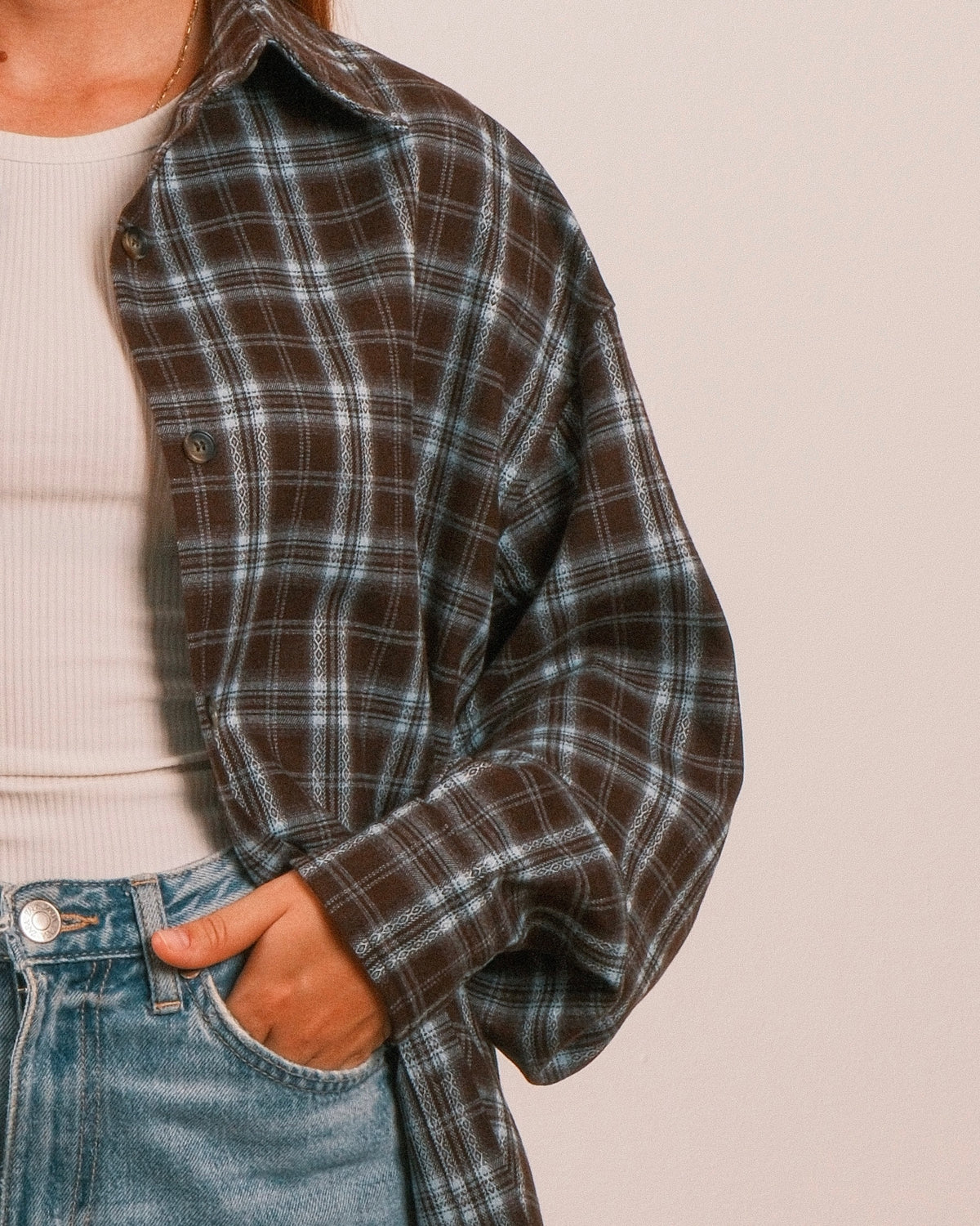 Love Shirt Checked Brown-Light Blue